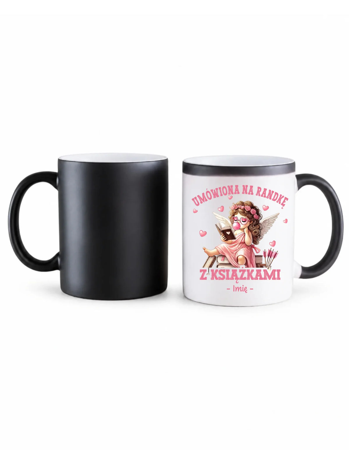Kubek magiczny dla czytelniczki – Umówiona na randkę z książkami - personalizowany W19