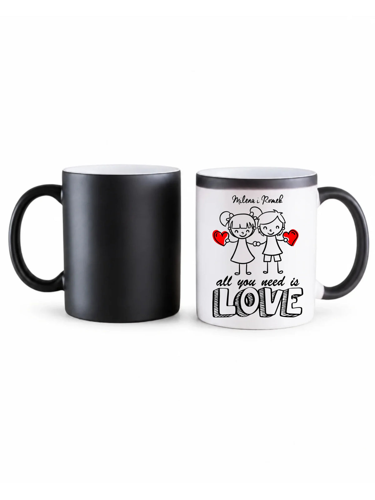 Kubek magiczny dla par - All You need is love - personalizowany W13