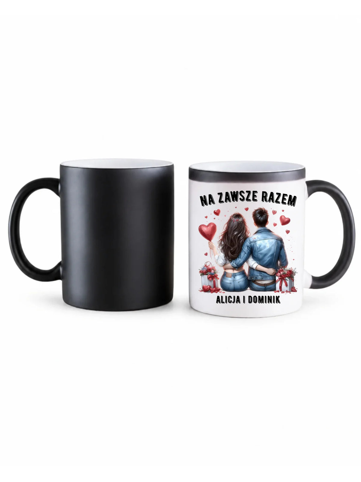 Kubek magiczny dla par - Na zawsze razem - personalizowany W07