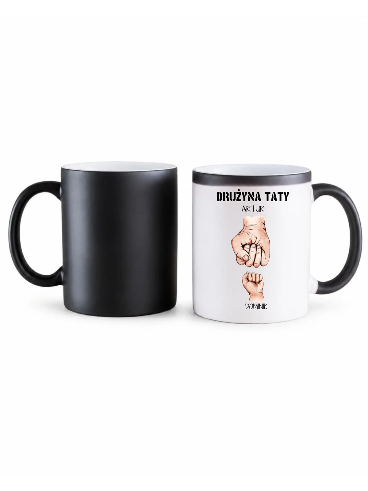 Kubek magiczny dla taty - Drużyna taty 1-6 imion dzieci - personalizowany DT01