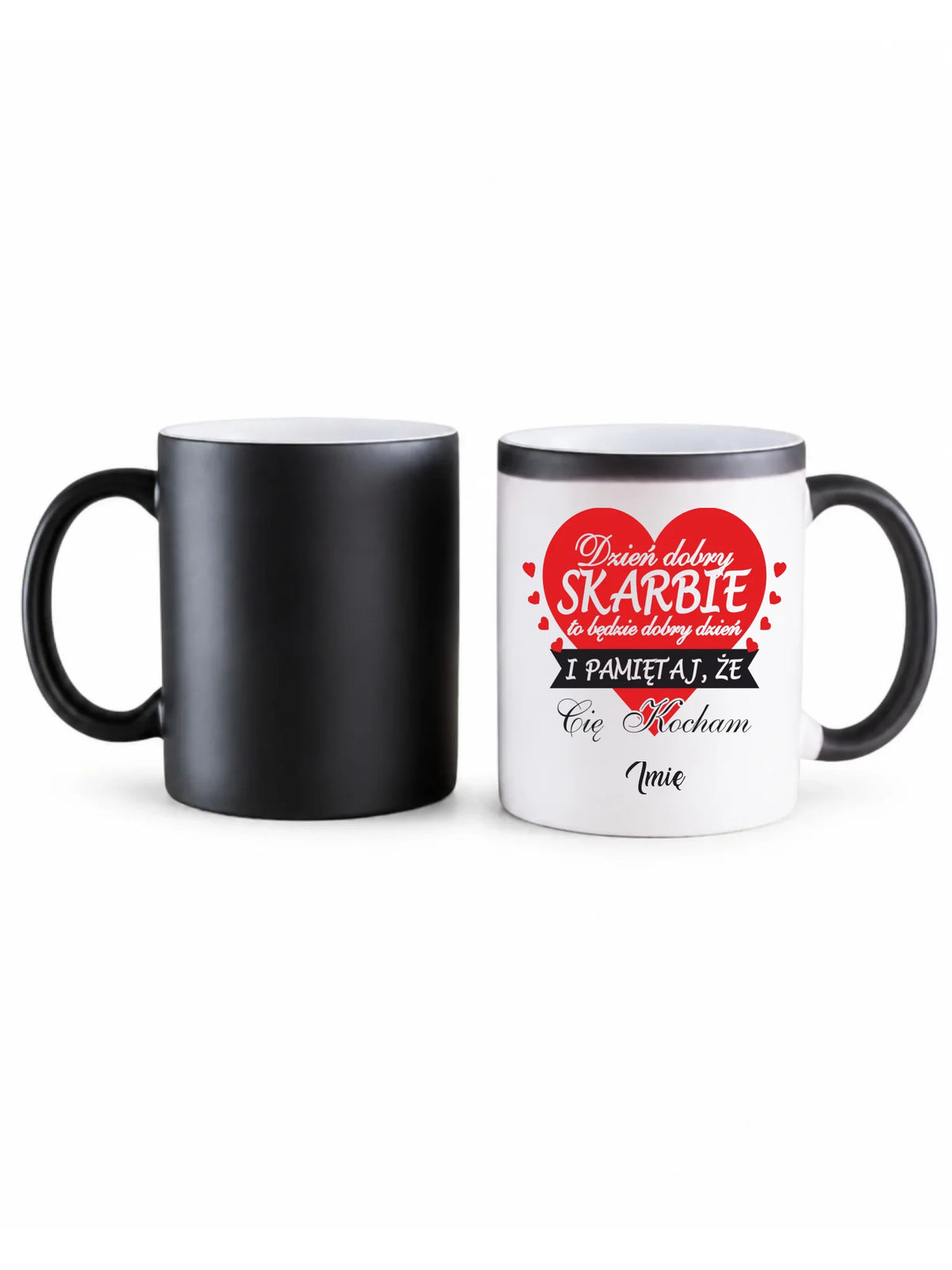 Kubek magiczny dla par - Dzień dobry Skarbie - personalizowany W02