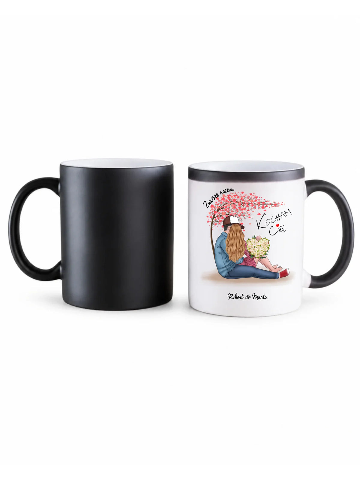 Kubek magiczny dla par - Zawsze razem - personalizowany W04