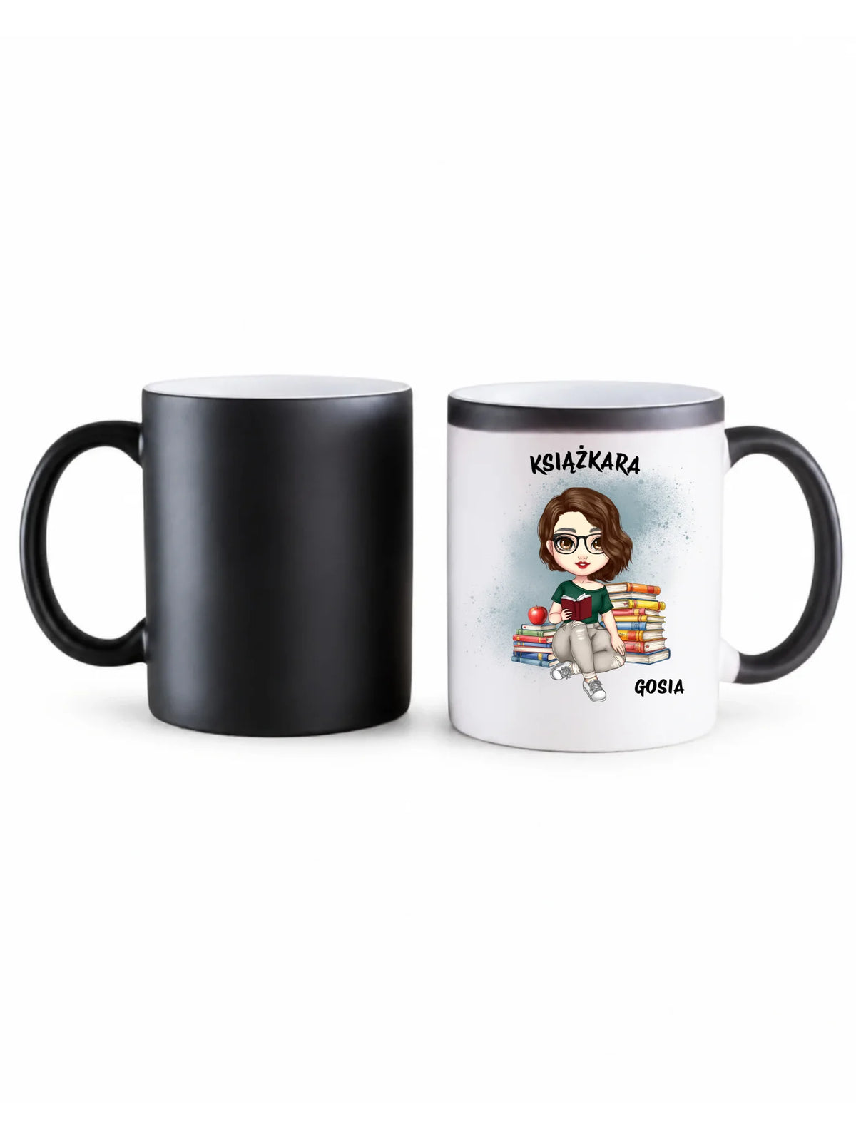 Kubek magiczny - Książkara - Prezent dla miłośniczki czytania książek - personalizowany DZ03