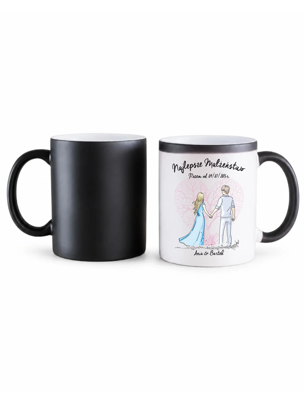 Kubek magiczny dla par - Najlepsze małżeństwo - personalizowany W03