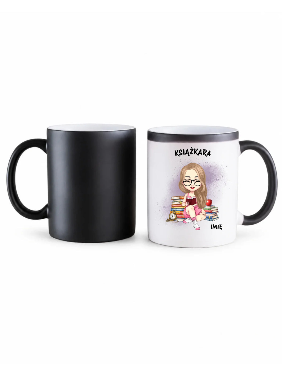 Kubek magiczny - Książkara - Prezent dla miłośniczki czytania książek - personalizowany DZ04