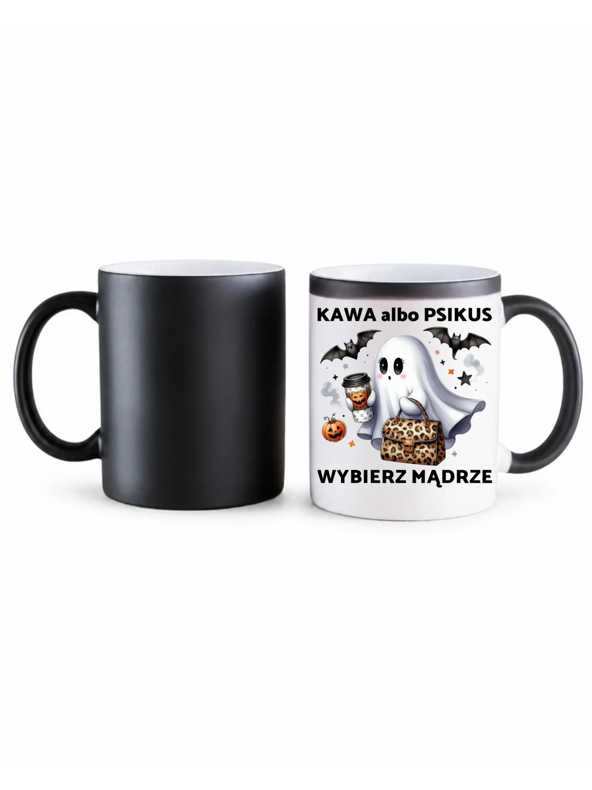 Kubek magiczny halloweenowy - Duch - Kawa albo psikus HL07