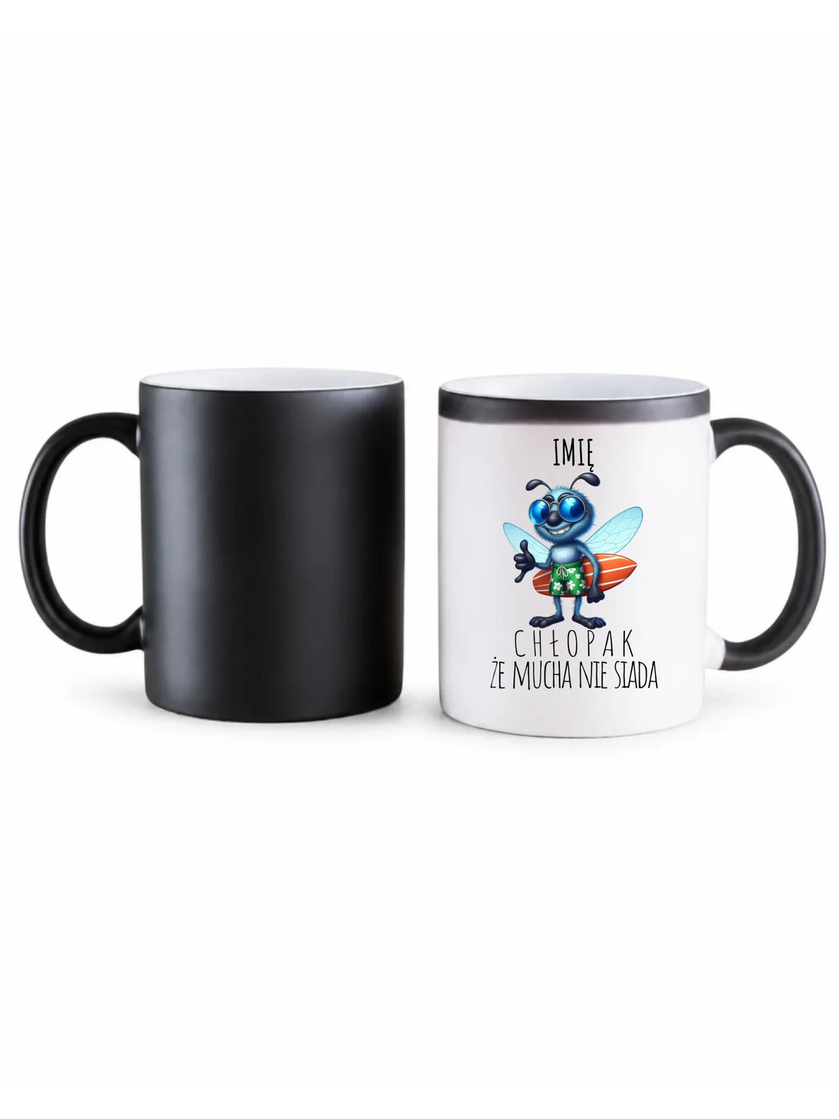 Kubek magiczny - prezent dla chłopaka - Chłopak, że mucha nie siada essa - personalizowany DCH29