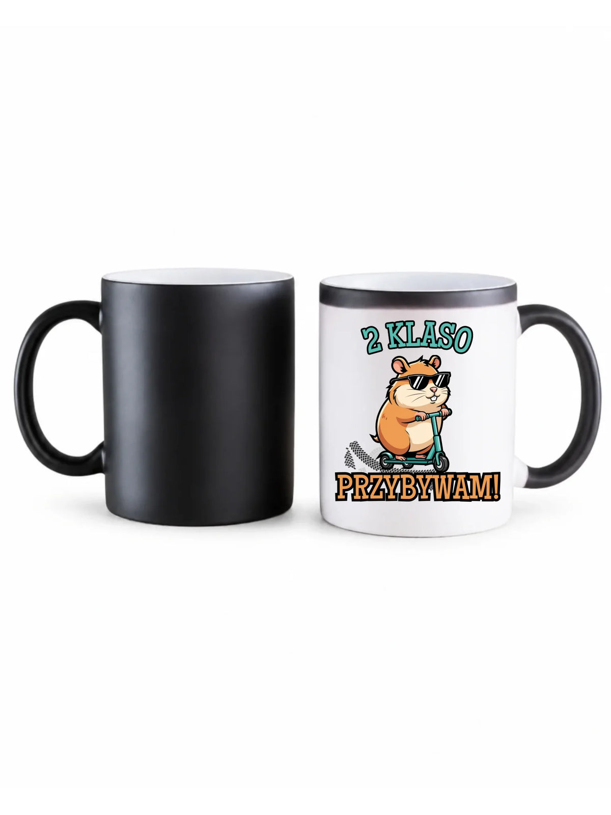 Kubek magiczny na powrót do szkoły Przybywam personalizuj klasę SZ07