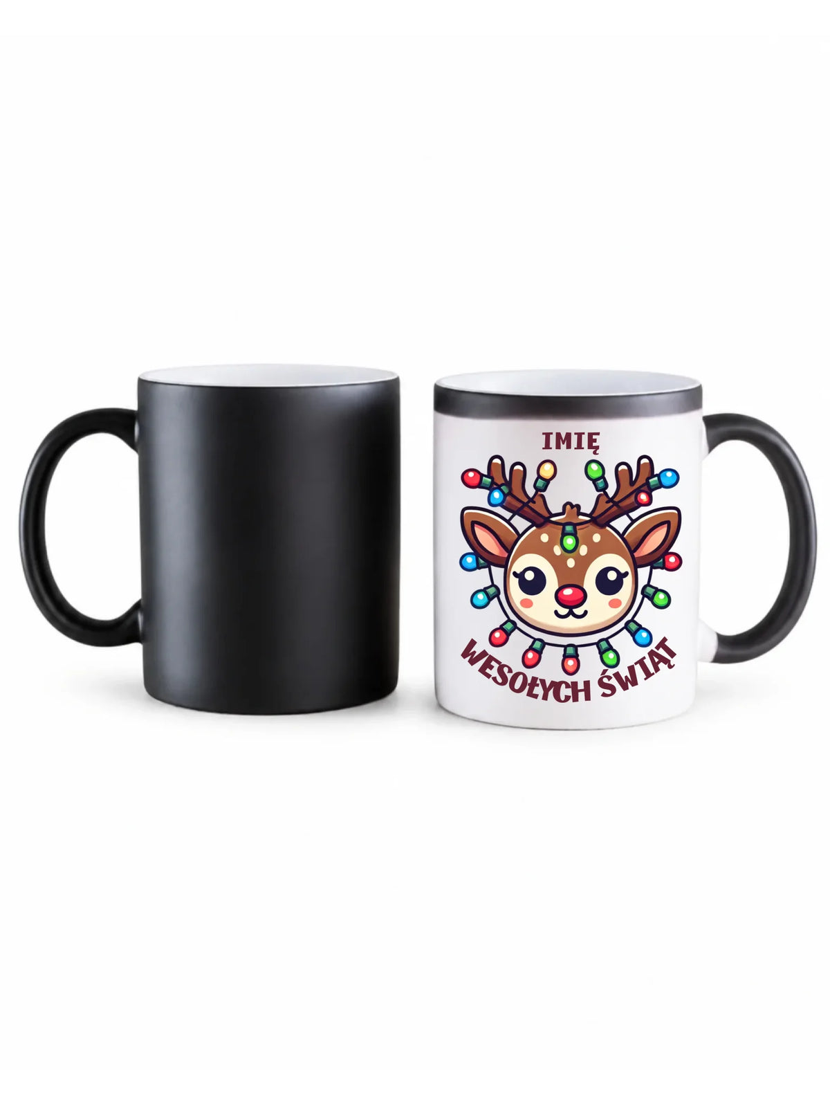 Kubek magiczny świąteczny - Renifer Wesołych Świąt - personalizowana BN72