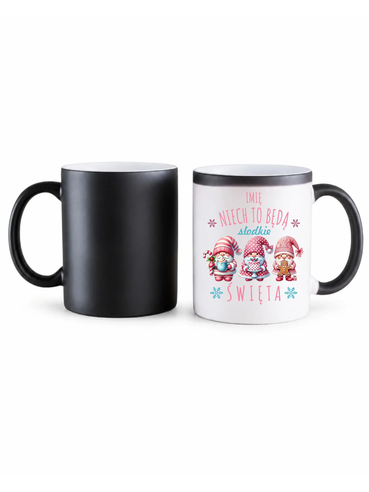 Kubek magiczny świąteczny - Skrzaty Słodkie Święta - personalizowany BN57
