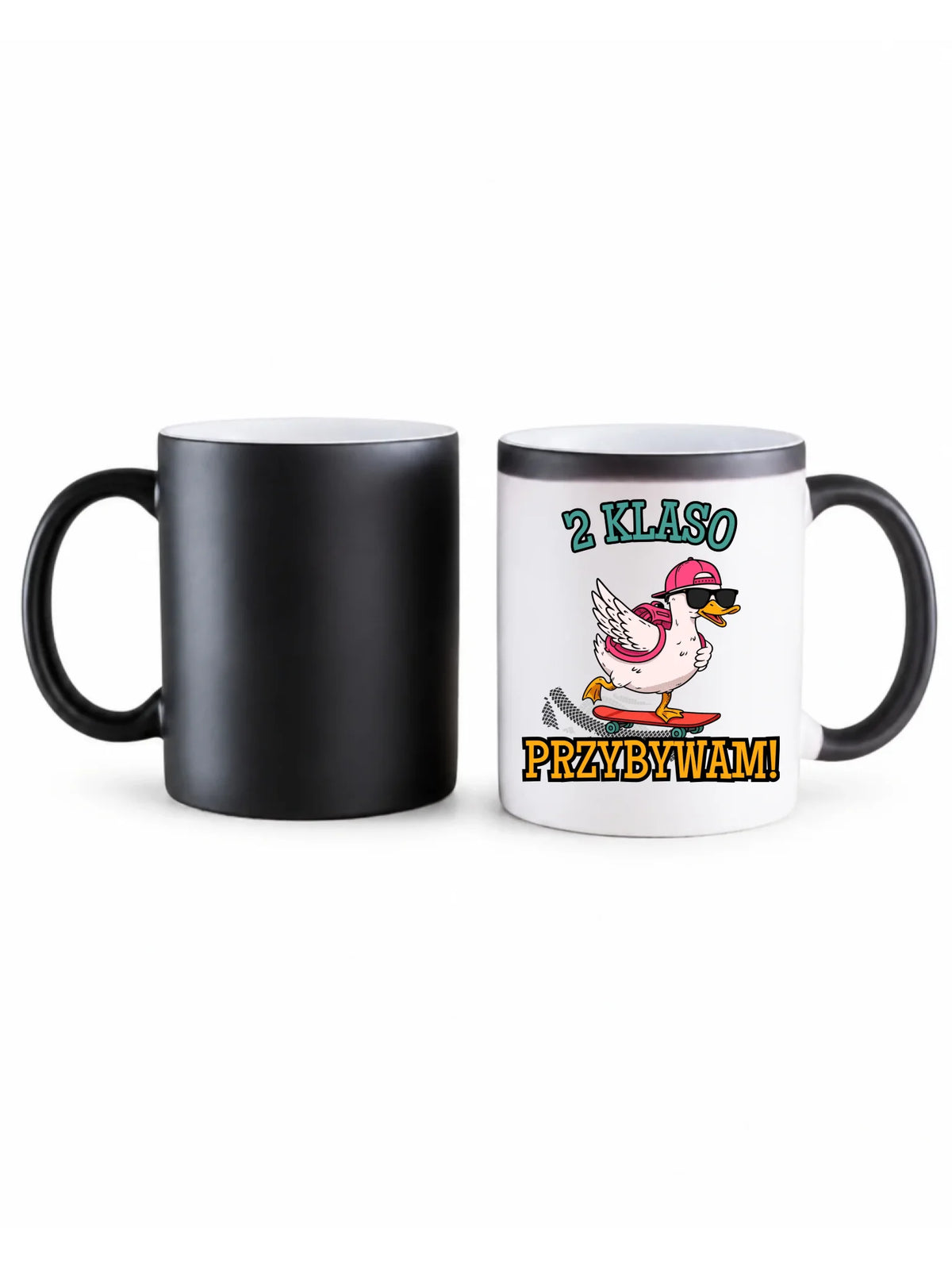 Kubek magiczny na powrót do szkoły Przybywam personalizuj klasę SZ08