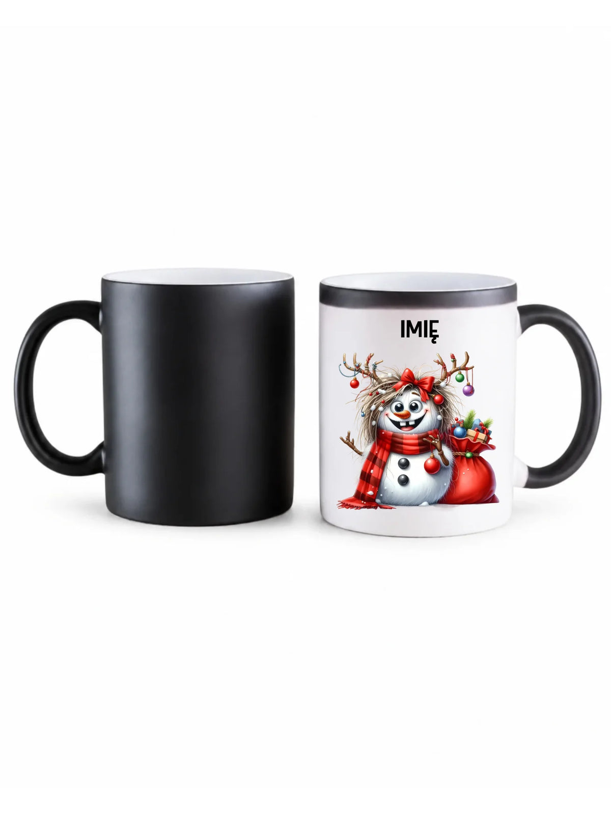 Kubek magiczny świąteczny - Bałwanek - personalizowany BN70