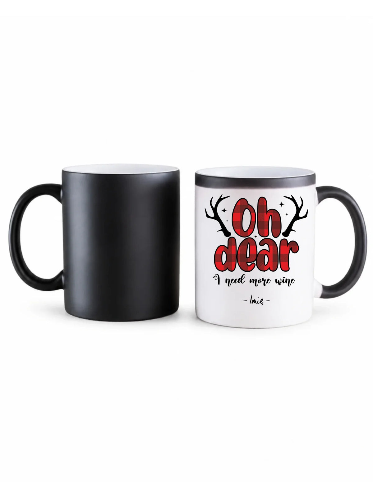 Kubek magiczny świąteczny - Oh dear I need more wine - personalizowany BN63