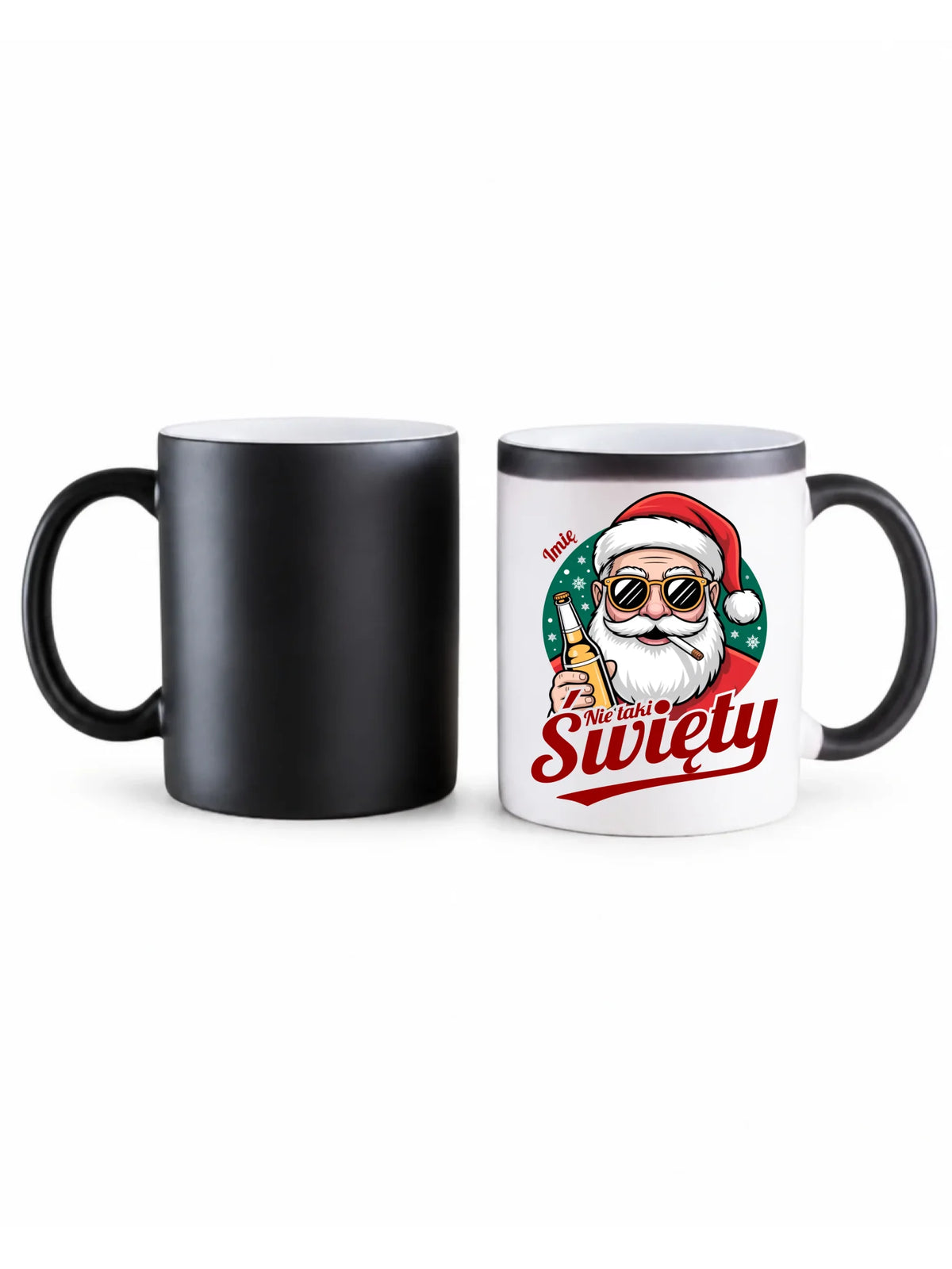 Kubek magiczny świąteczny - Mikołaj nie taki święty - personalizowany BN80