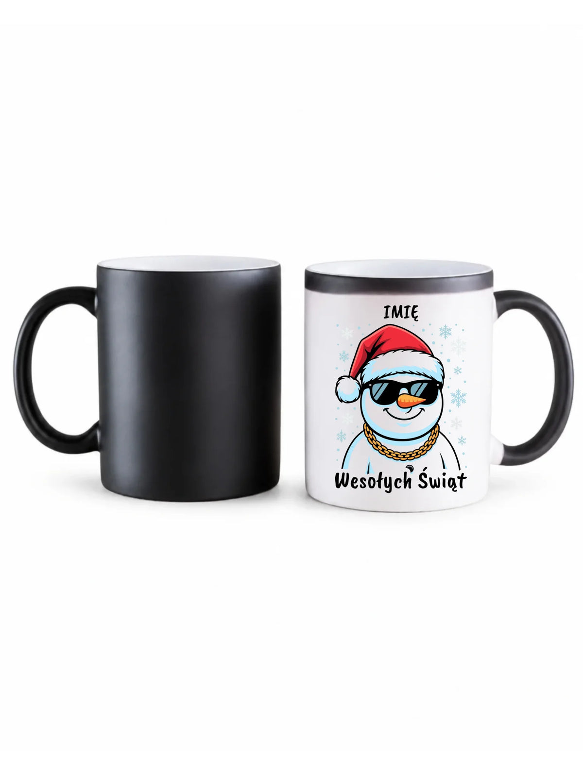 Kubek magiczny świąteczny - Wesoły bałwan Wesołych Świąt - personalizowany BN82