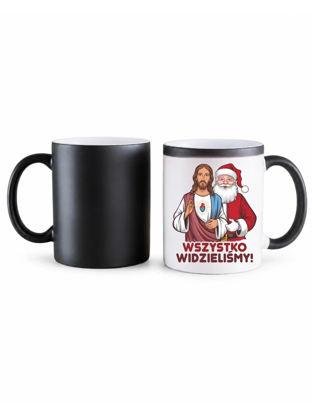 Kubek magiczny świąteczny - Jezus i Mikołaj Wszystko widzieliśmy BN89