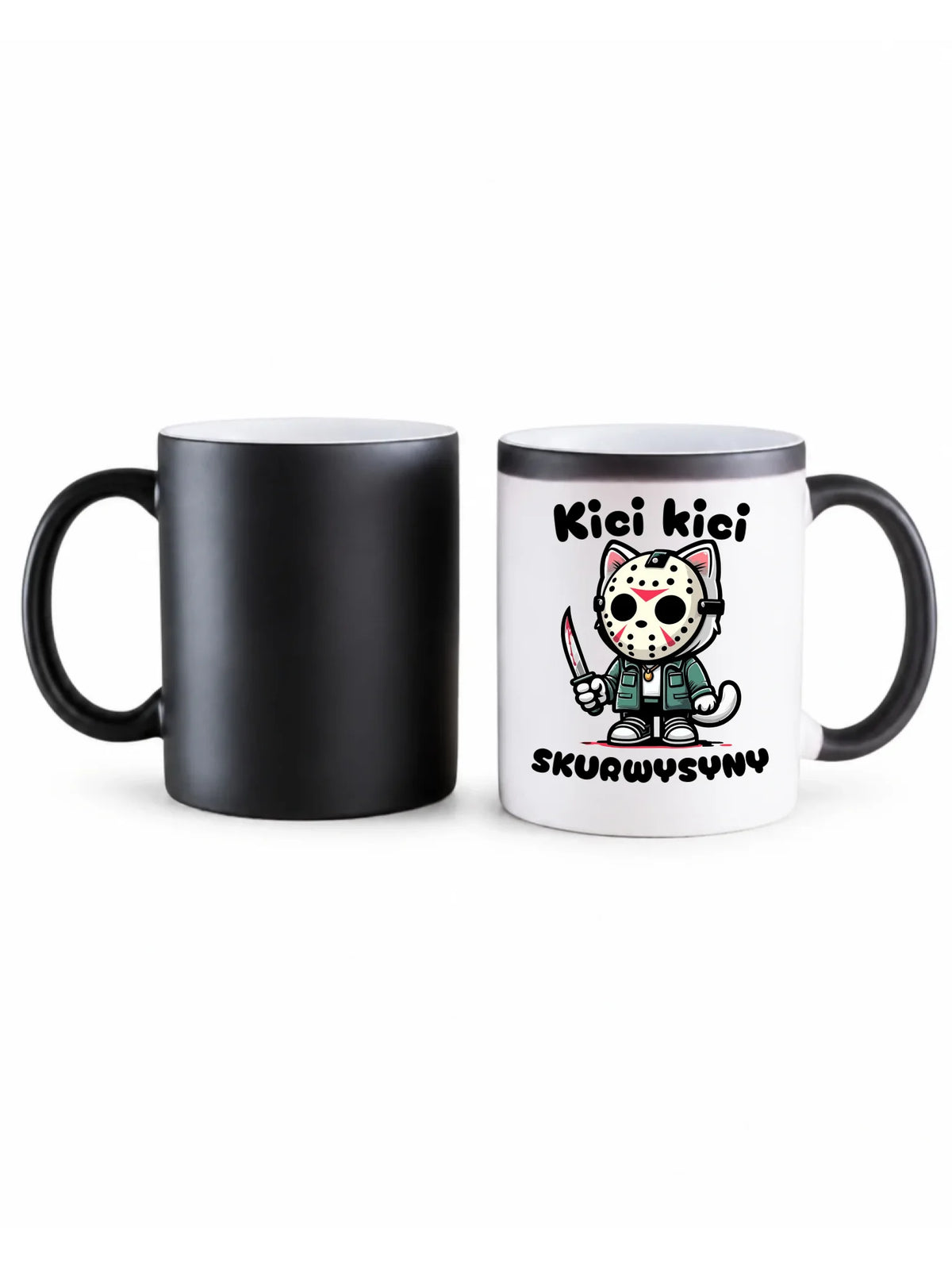 Kubek magiczny na Halloween - Kici kici sk*rwysyny - bez cenzury HL28