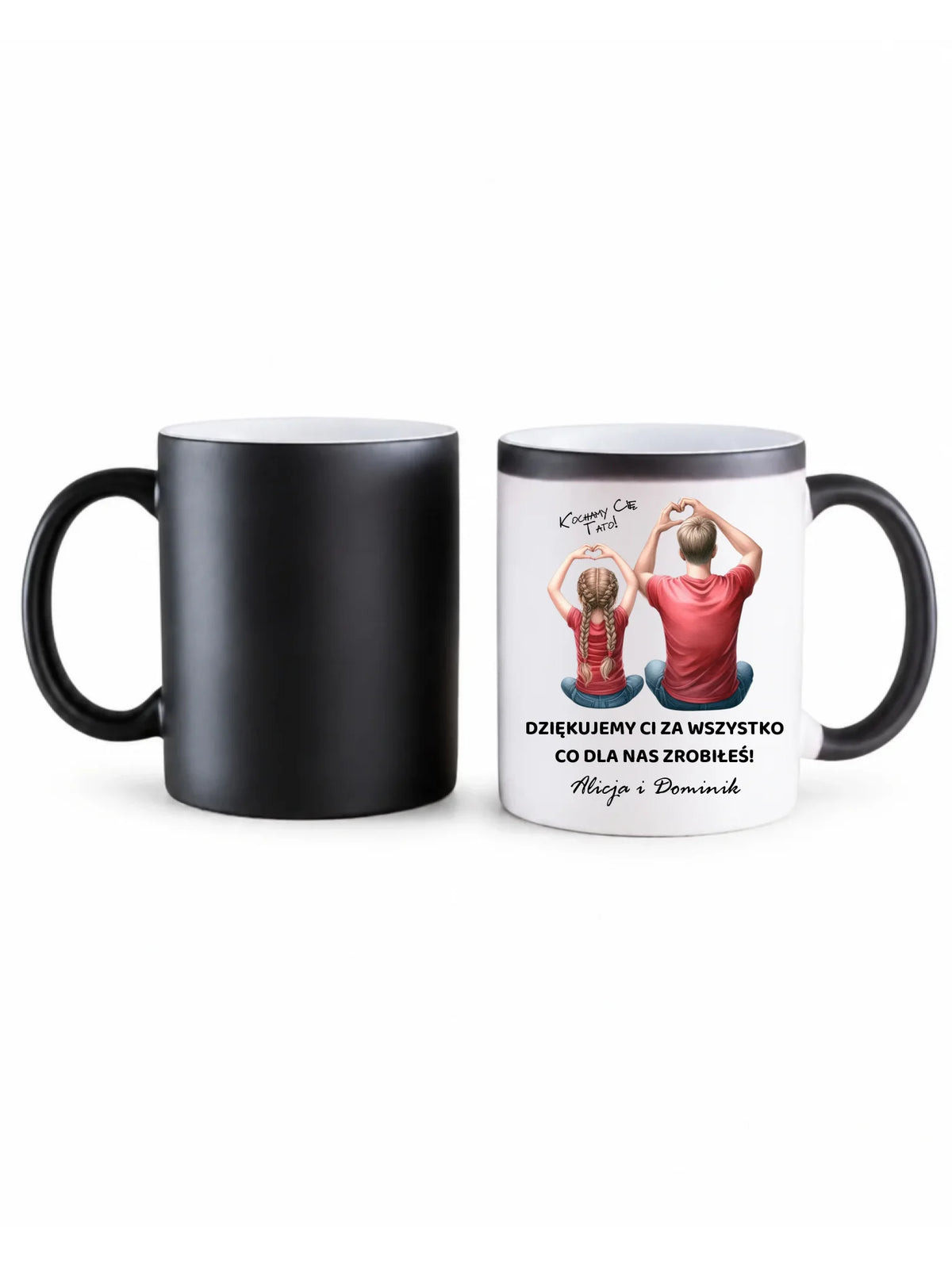 Kubek magiczny dla taty od dzieci - Dziękujemy Ci Tato - personalizowany DT14