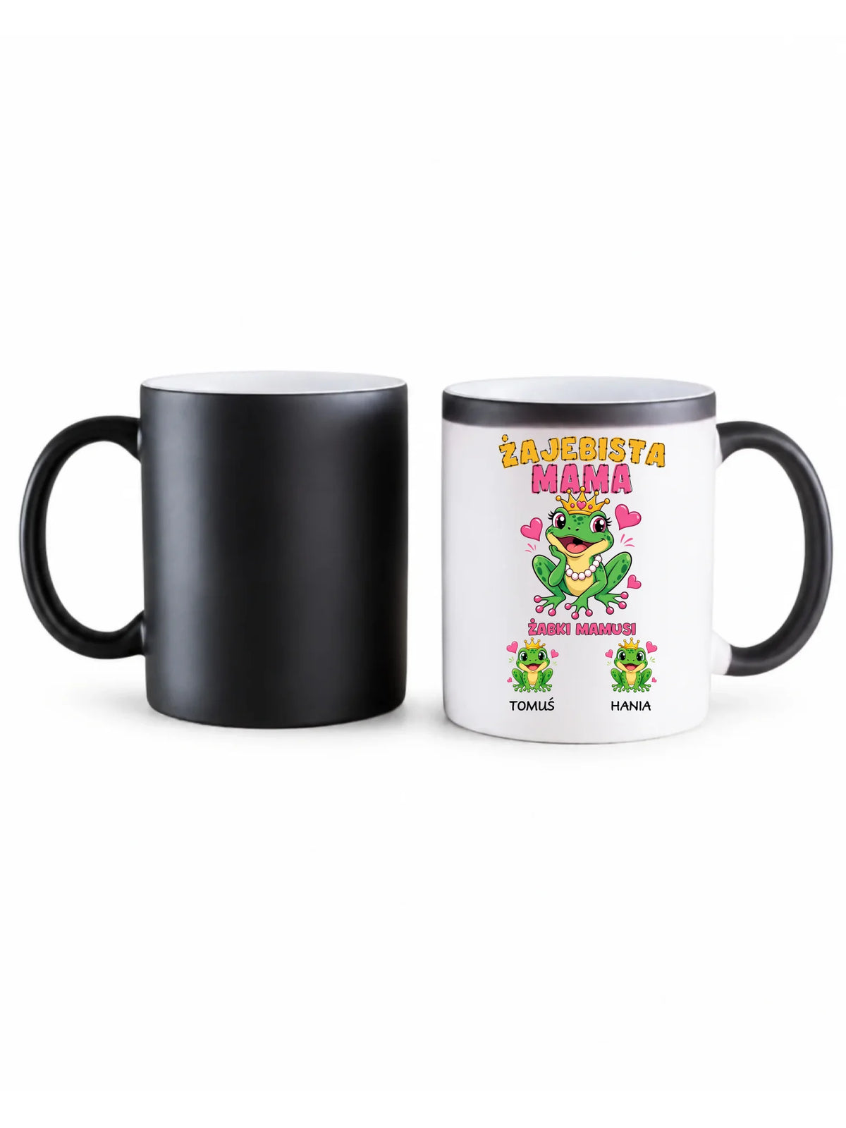 Kubek magiczny dla mamy z imionami dzieci - Żabki Mamusi - personalizowany DM54