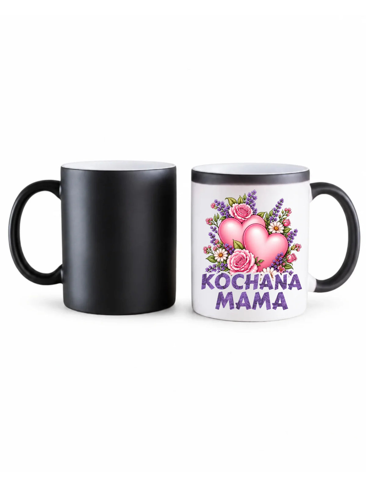 Kubek magiczny dla mamy - Kochana Mama bukiet z sercem DM46