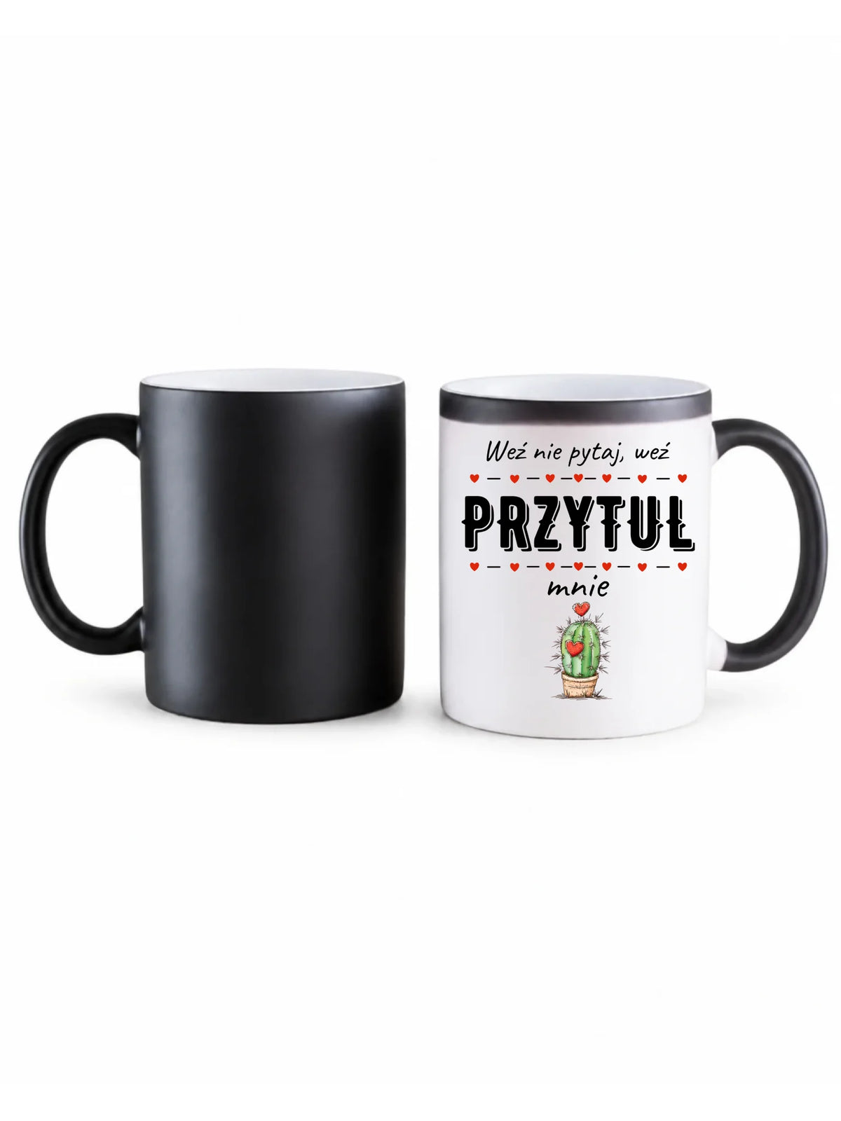 Kubek magiczny dla par - Weź nie pytaj, weź przytul mnie W49