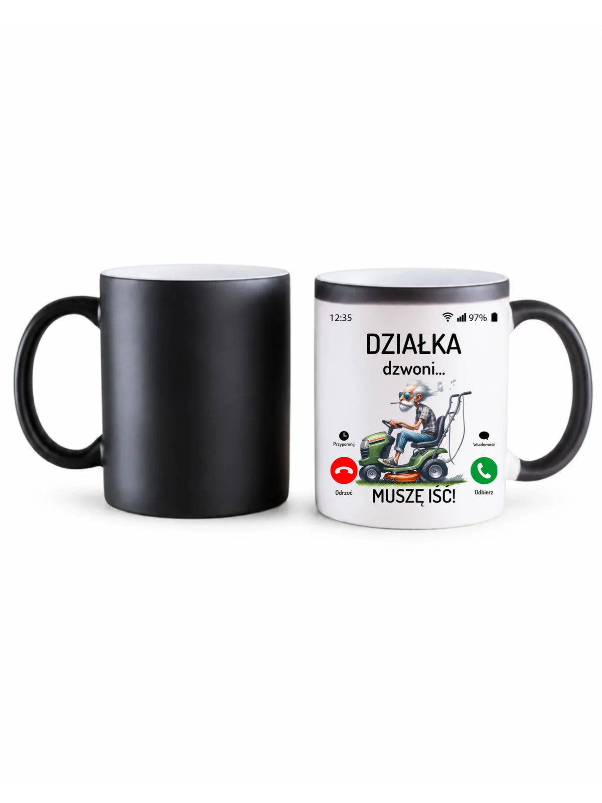 Kubek magiczny dla dziadka - Działka dzwoni muszę iść D35