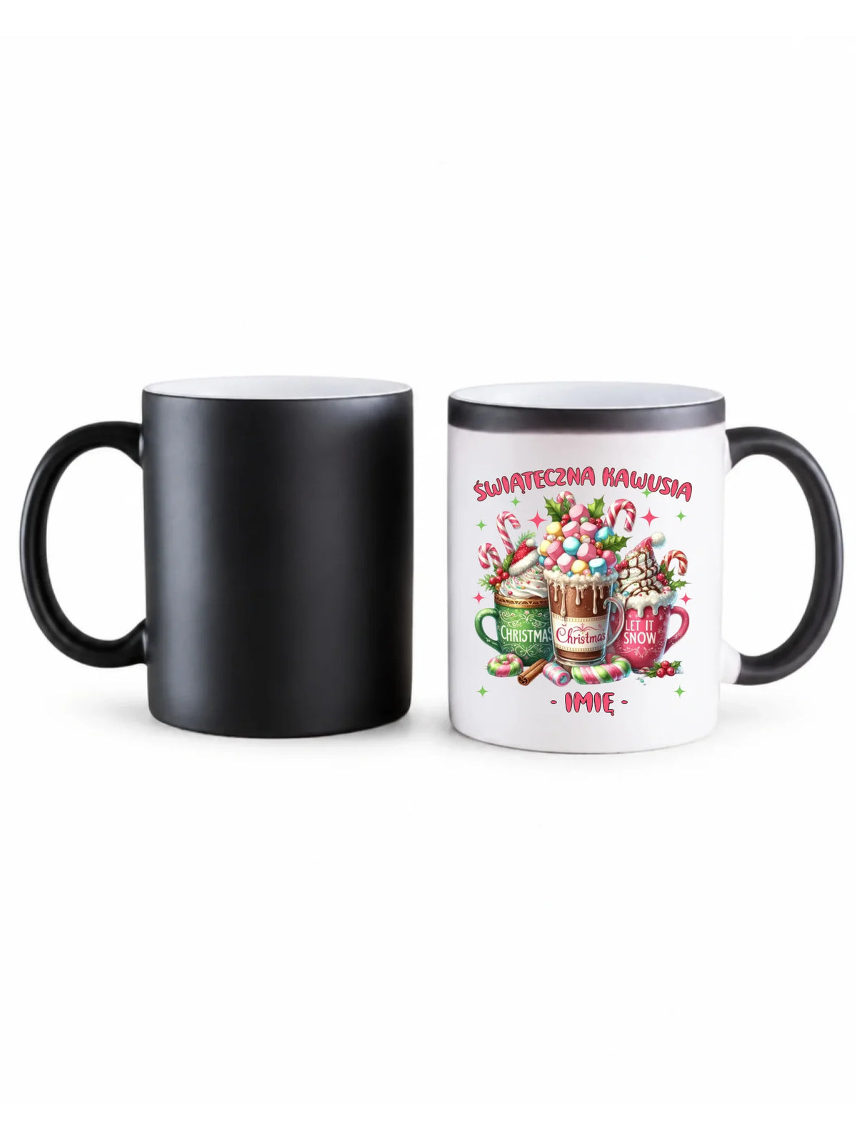 Kubek magiczny świąteczny - Świąteczna kawusia - personalizowany BN29