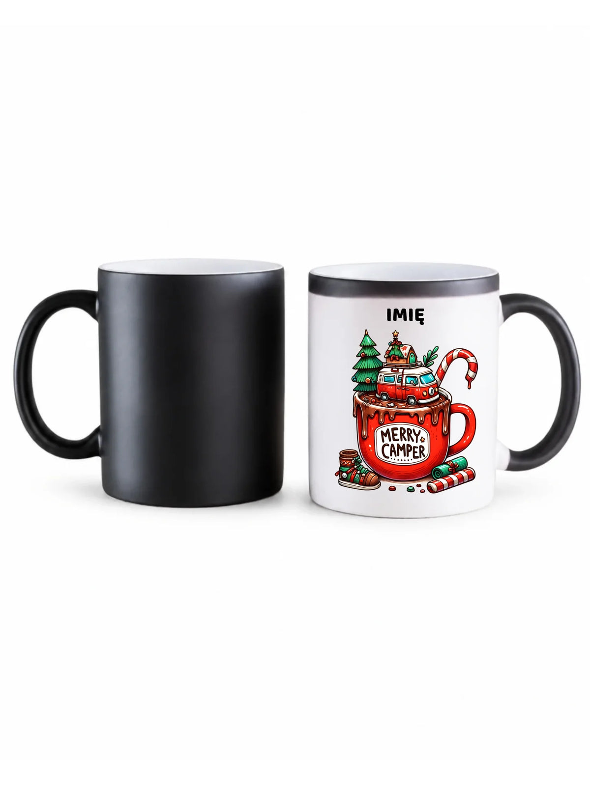 Kubek magiczny świąteczny - Kamper Merry Camper - personalizowany BN43