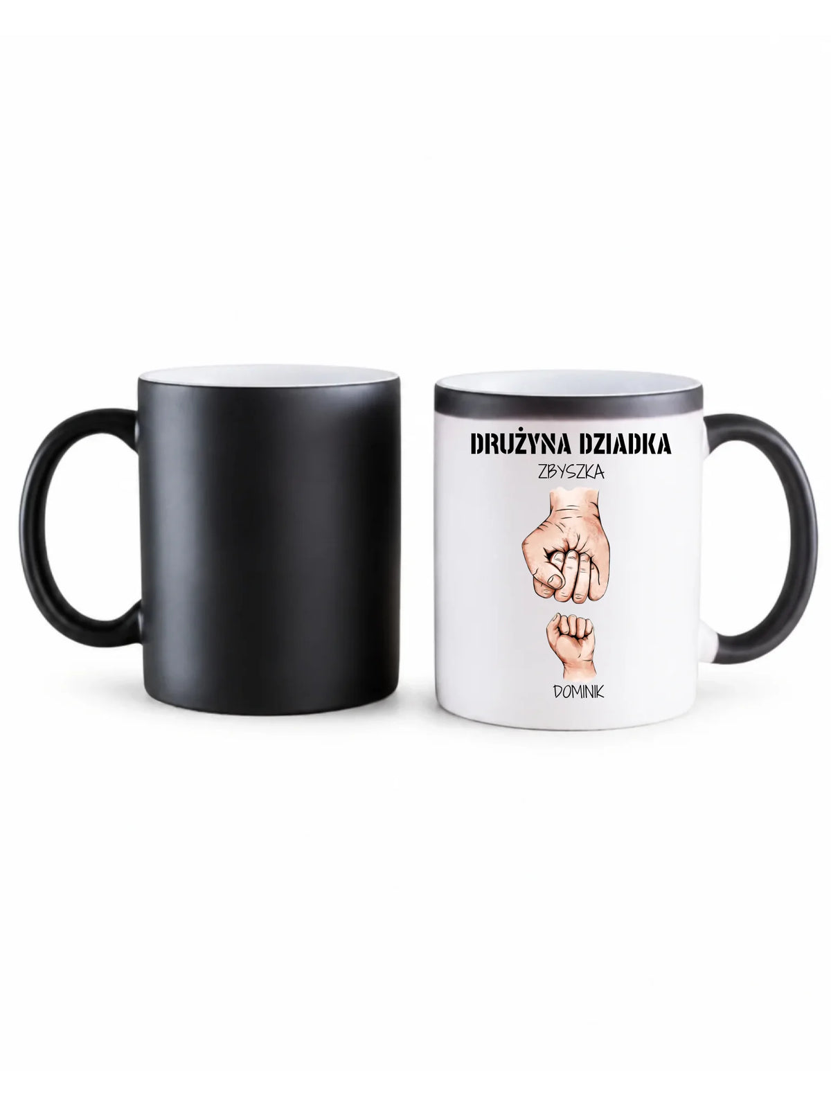 Kubek magiczny dla dziadka - Drużyna dziadka 1-6 imion wnuków - personalizowany D07