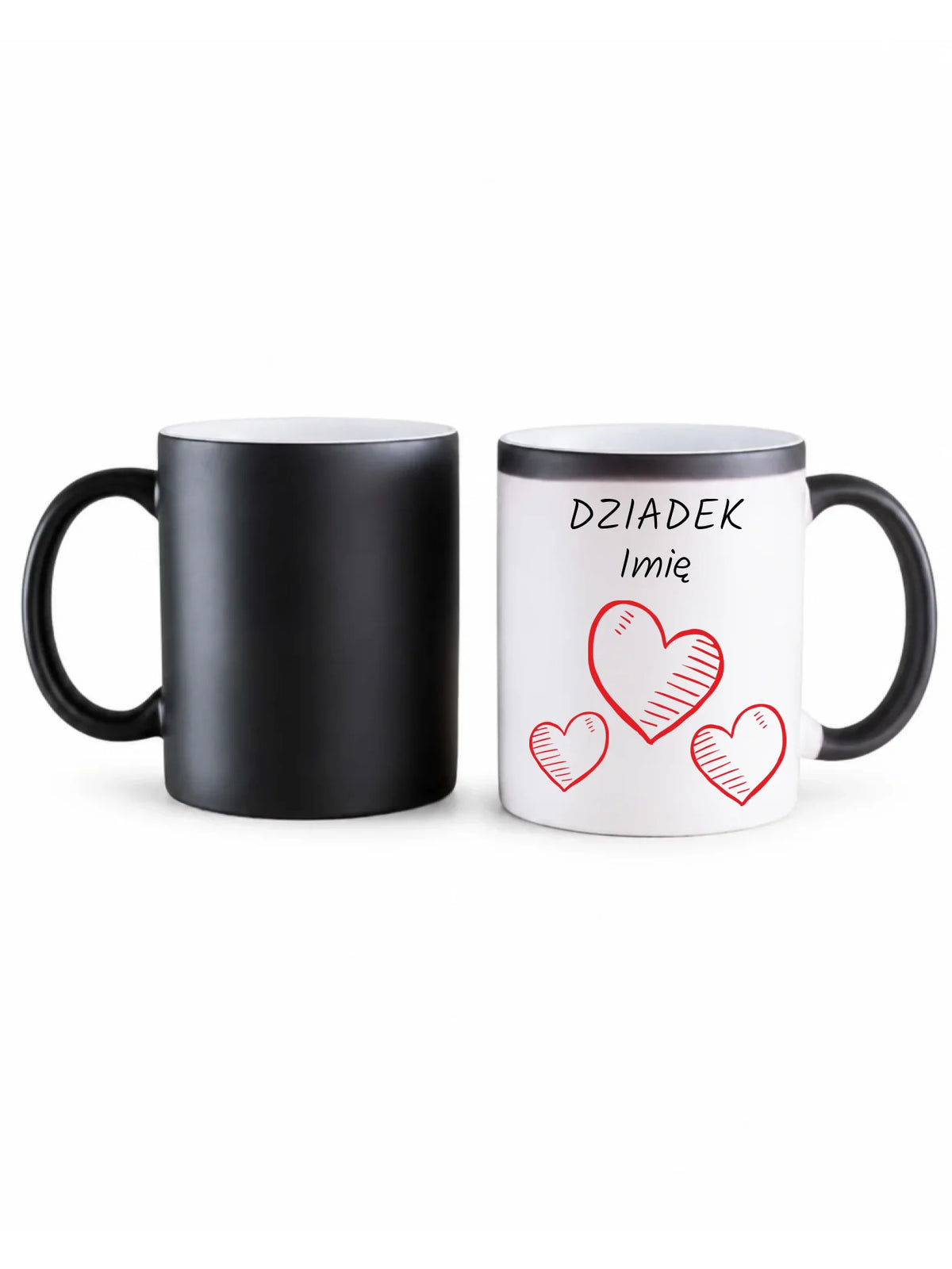 Kubek magiczny dla dziadka - Serca - personalizowany D01