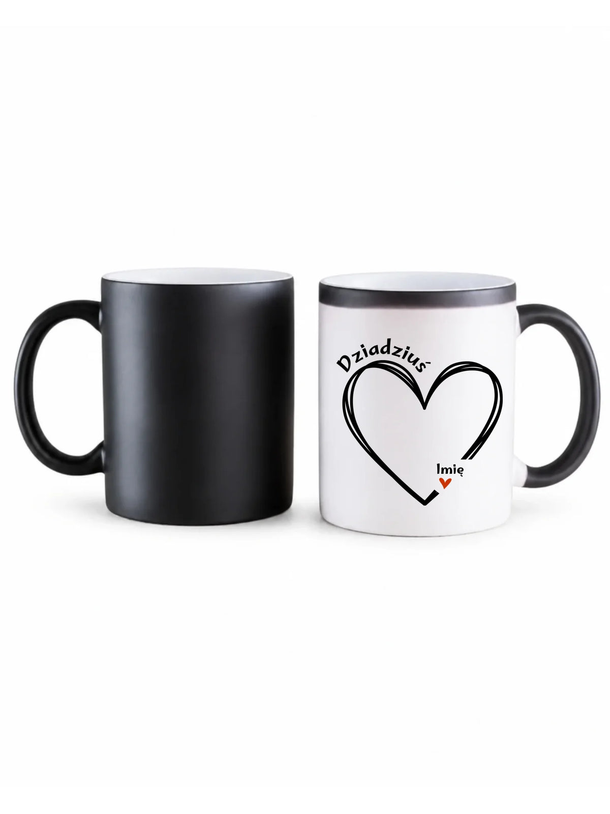 Kubek magiczny dla dziadka - Serce z imionami wnuków 1-7 - personalizowany D26