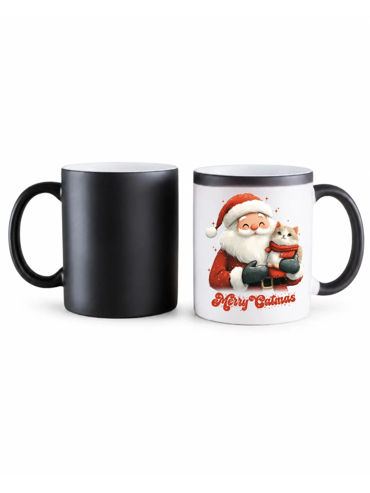 Kubek magiczny świąteczny - prezent dla kociary - Merry Catmas BN38