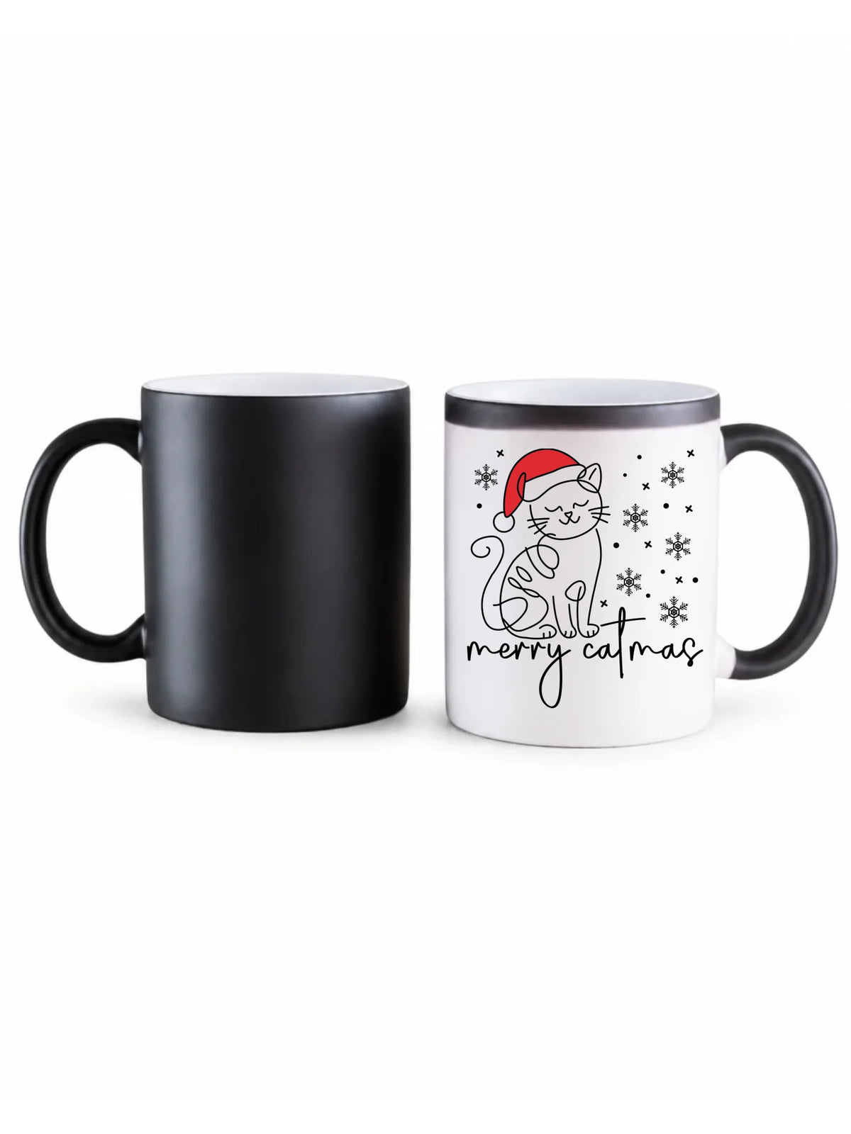 Kubek magiczny świąteczny - prezent dla kociary - Merry catmas BN151