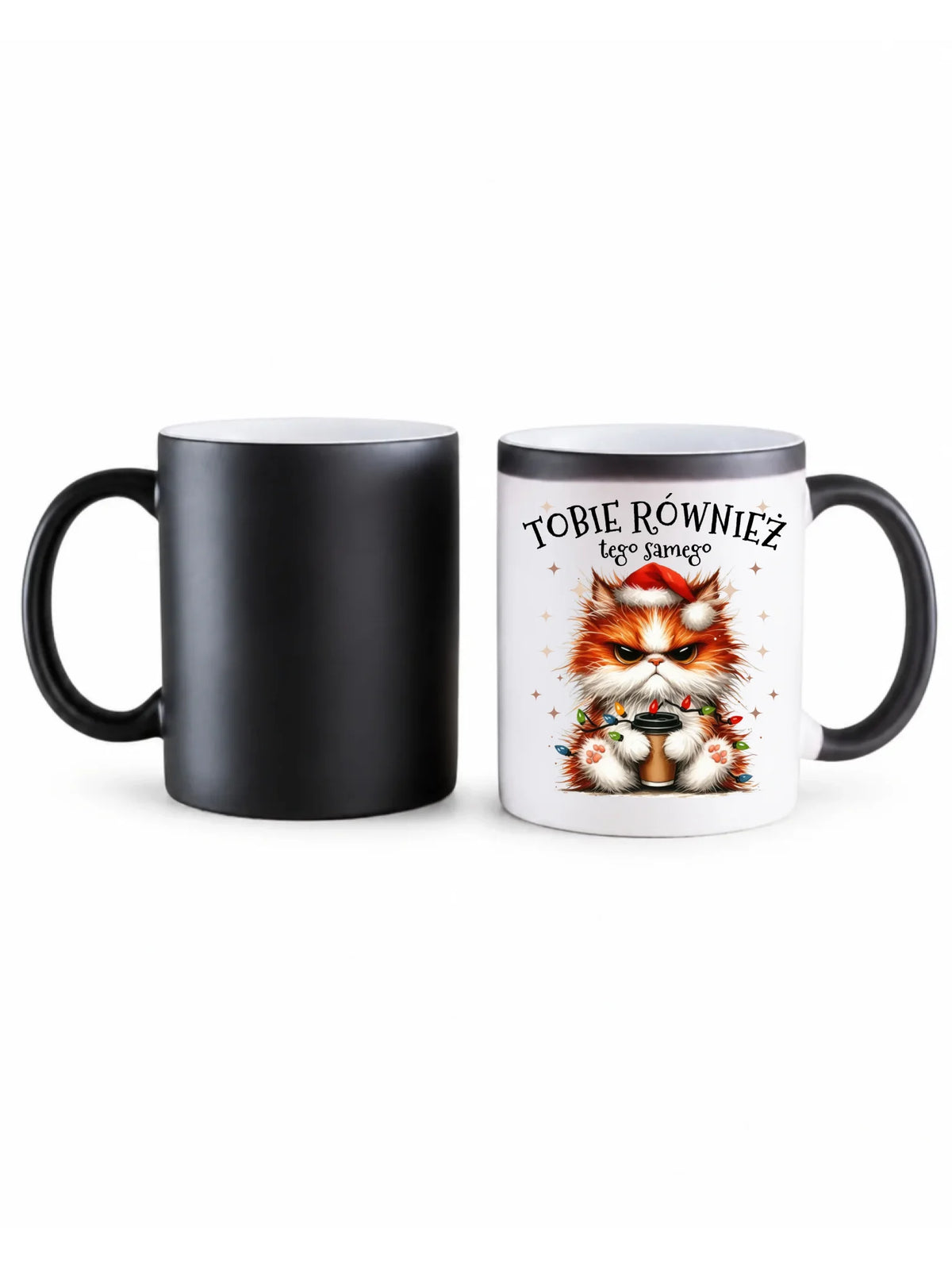 Kubek magiczny świąteczny - Grumpy Cat Tobie również tego samego BN32