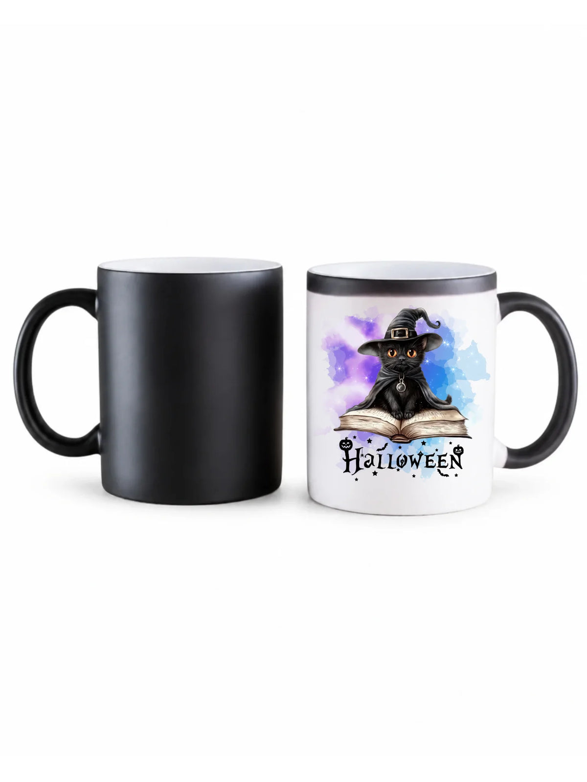 Kubek magiczny na Halloween - Kot Czarodziej HL06