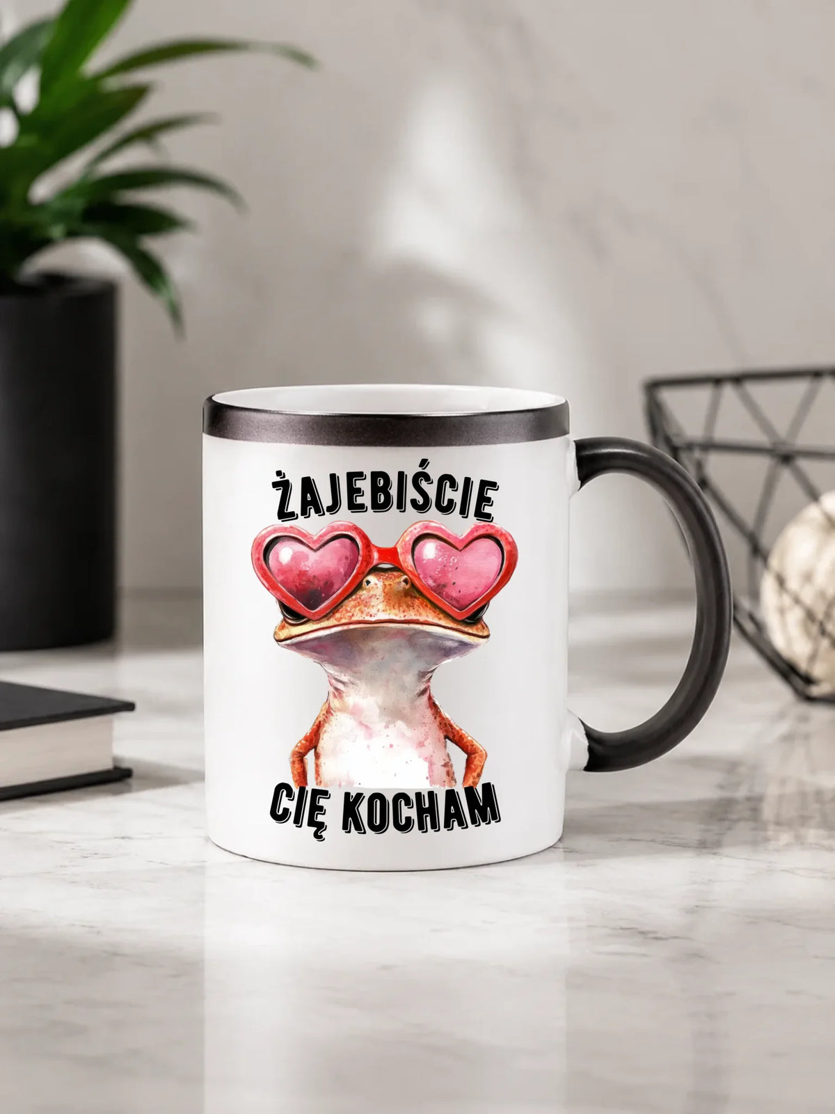 Kubek magiczny dla par - Żajebiście Cię Kocham Żaba W17