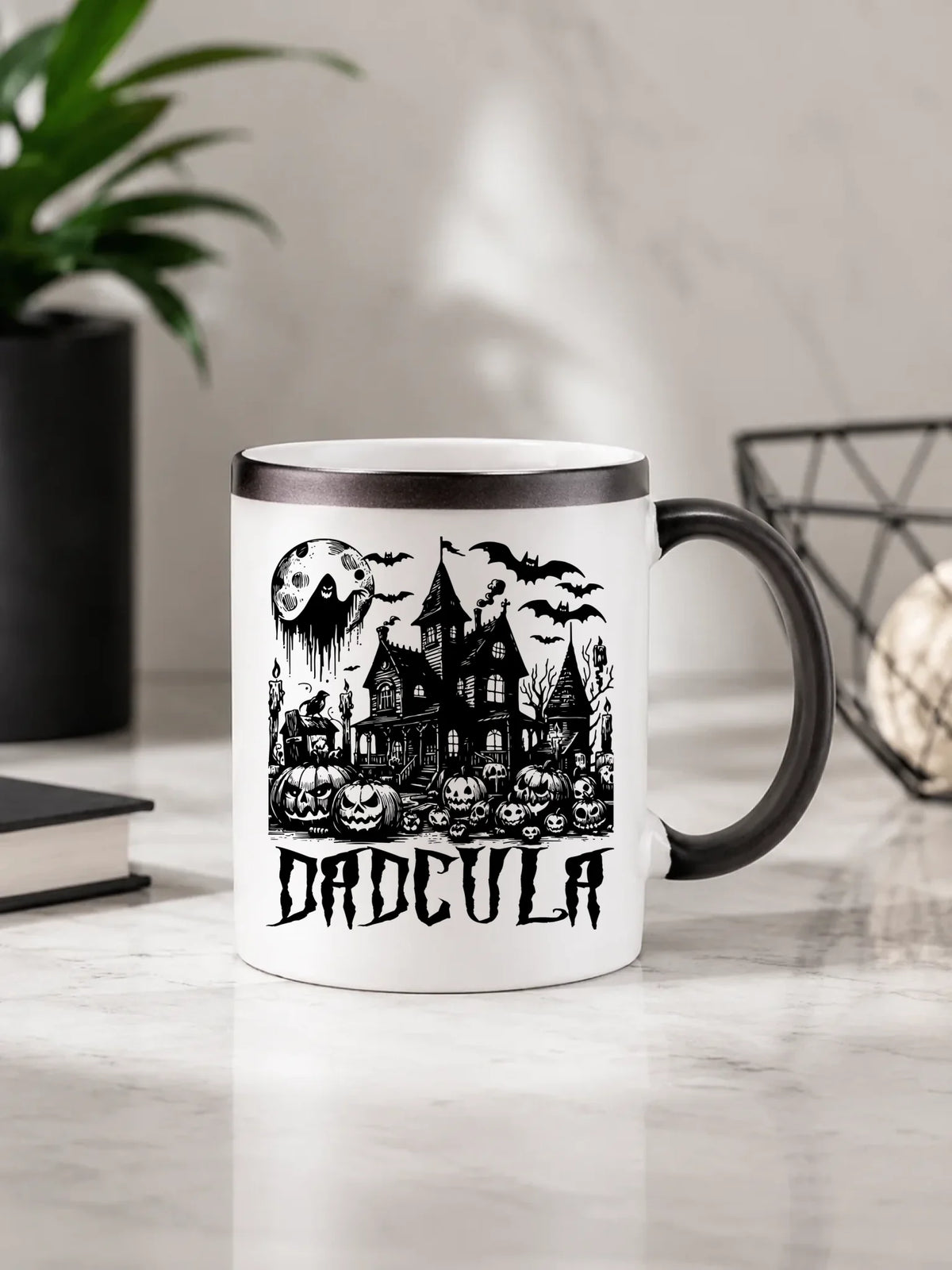 Kubek magiczny na Halloween dla taty -  Upiorny dom - Dadcula HL19