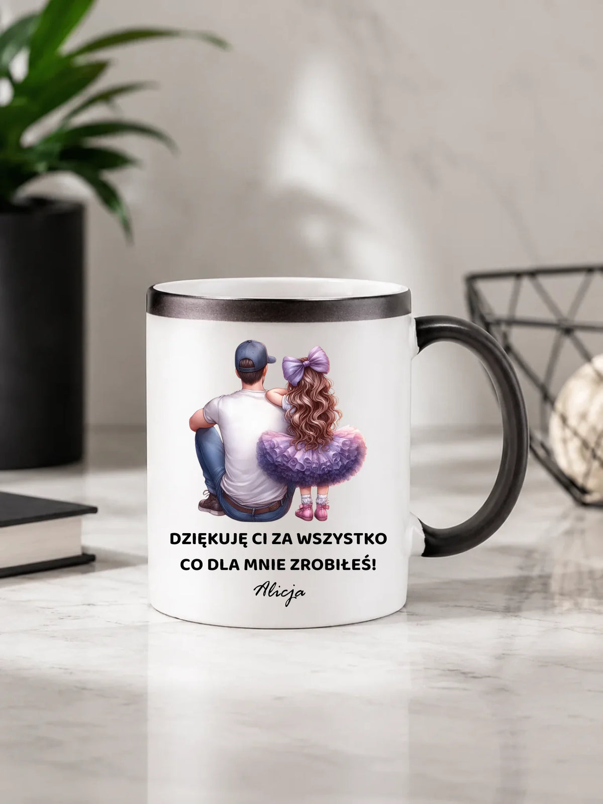 Kubek magiczny dla taty od córki - Dziękuję Ci Tato - personalizowany DT14