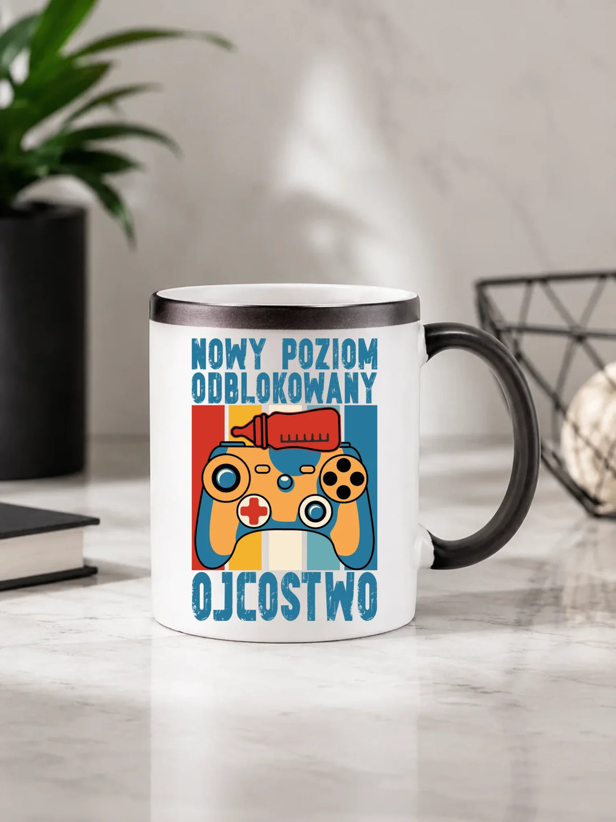 Kubek magiczny dla młodego taty gamera - Nowy poziom odblokowany DT24