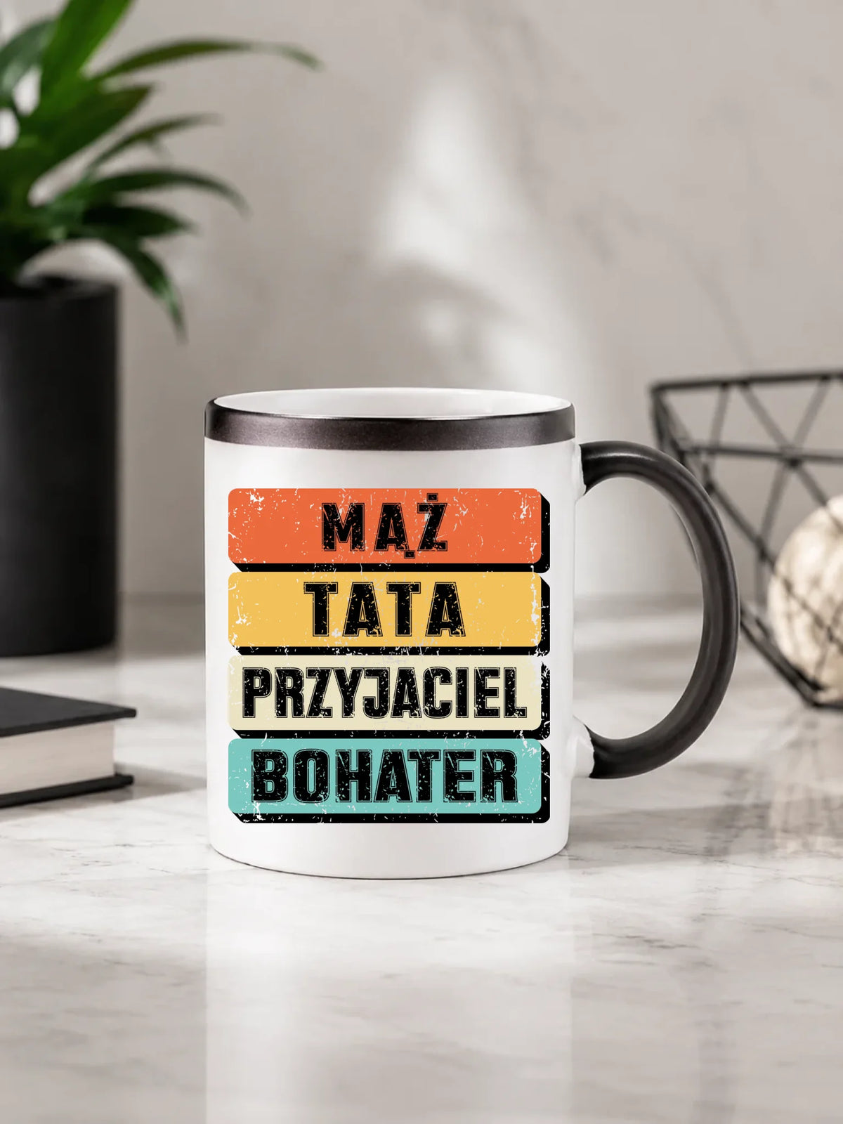 Kubek magiczny dla taty - Mąż Tata Przyjaciel Bohater DT05