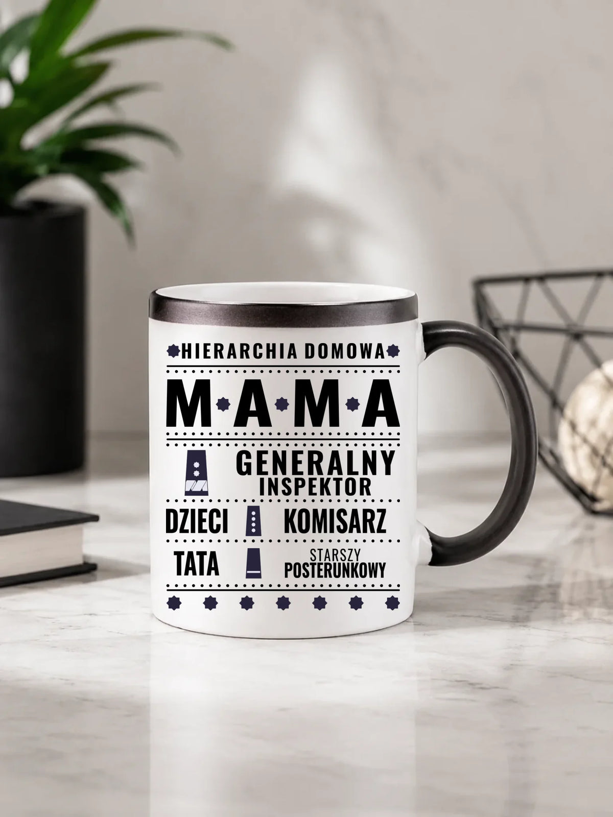 Kubek magiczny dla mamy - Generał Mama Policja - personalizowany DM41