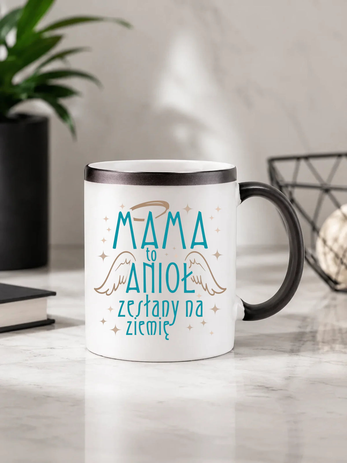 Kubek magiczny dla mamy - Mama to anioł zesłany na ziemię DM30