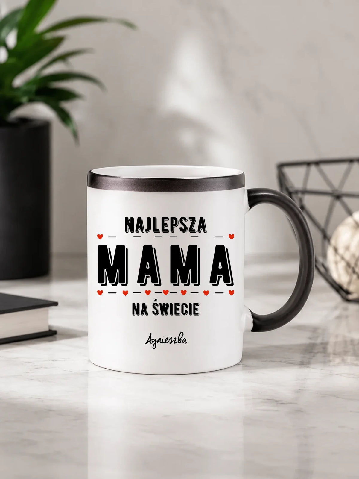 Kubek magiczny z imieniem dla mamy - Najlepsza mama - personalizowany DM22