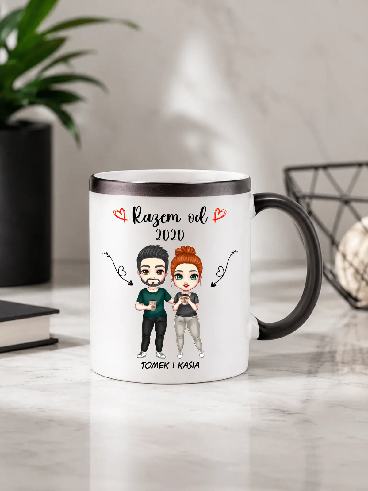 Kubek magiczny dla par - Razem od - personalizowany W01