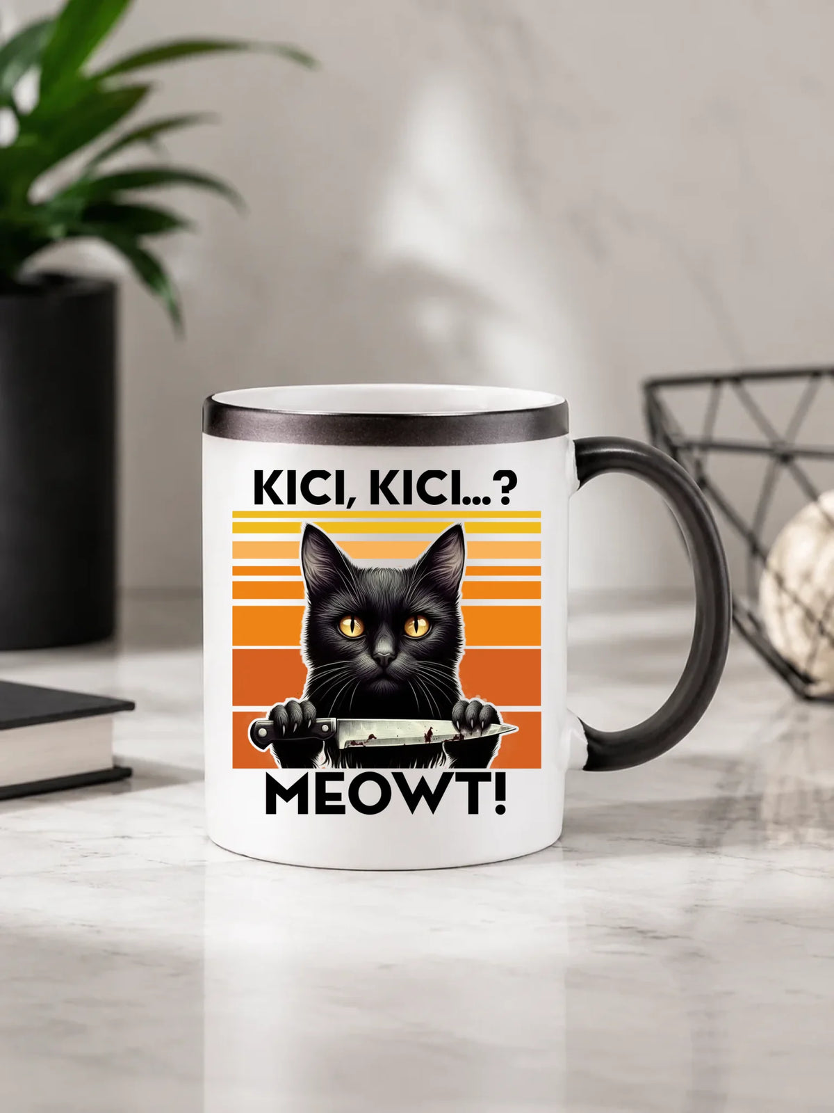 Kubek magiczny - Kot z nożem - Kici, kici... MEOWT! HL17