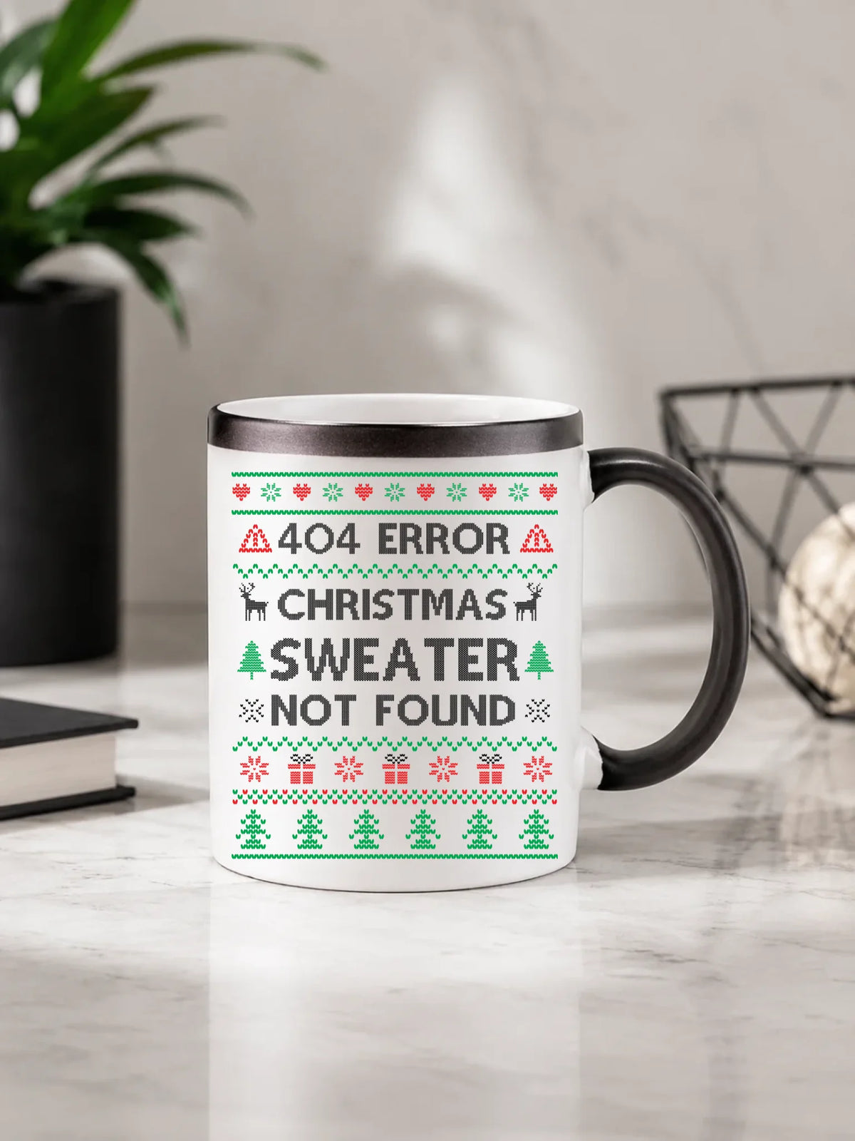 Kubek magiczny świąteczny - Error 404 Christmas sweater not found BN107