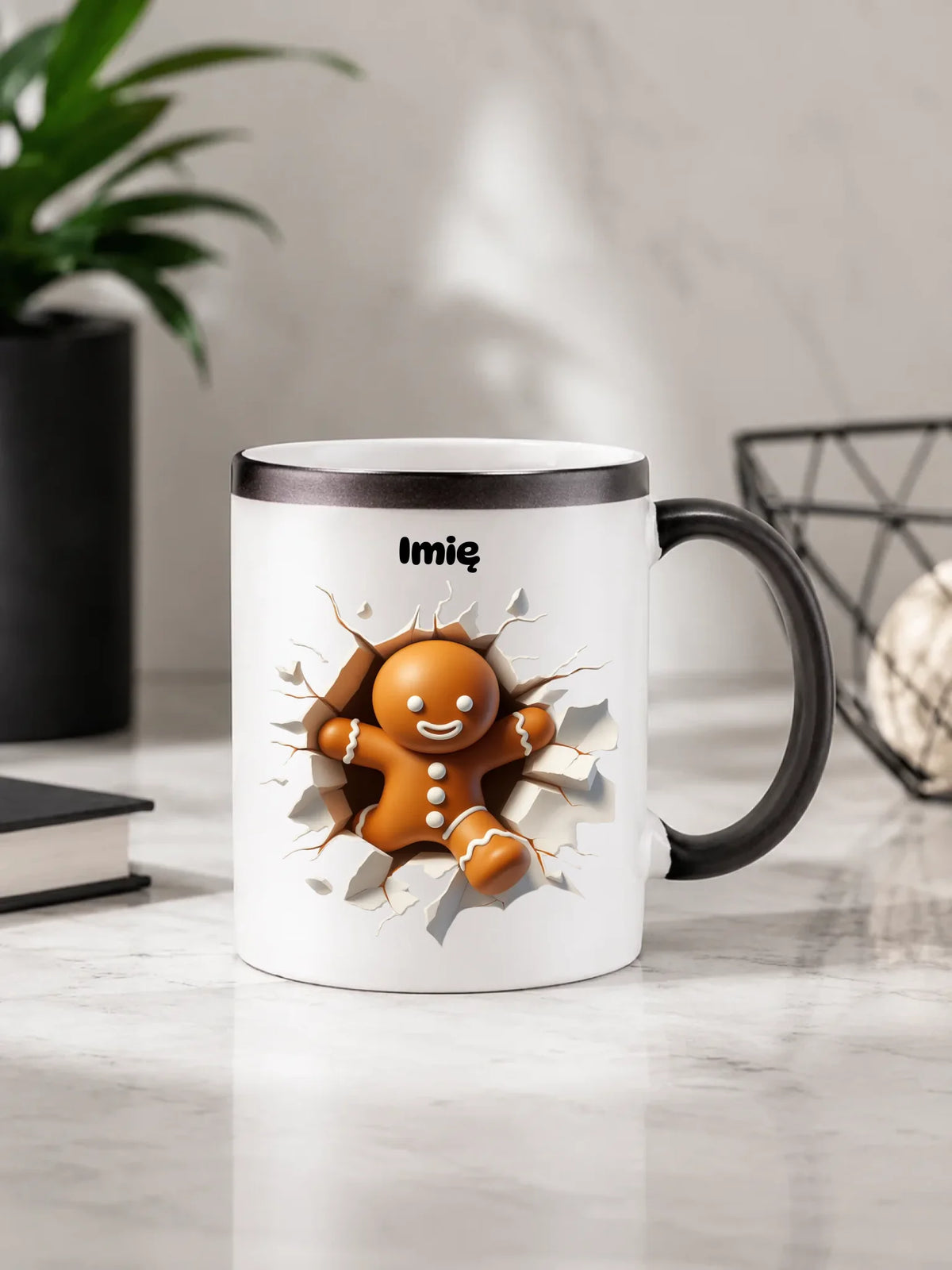 Kubek magiczny świąteczny - Pierniczek 3D - personalizowany BN81