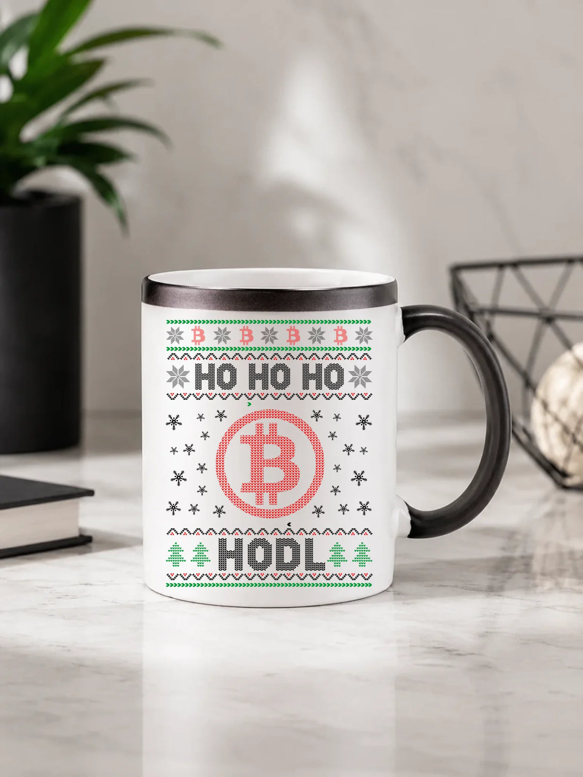 Kubek magiczny świąteczny - Bitcoin - Ho Ho hodl BN103