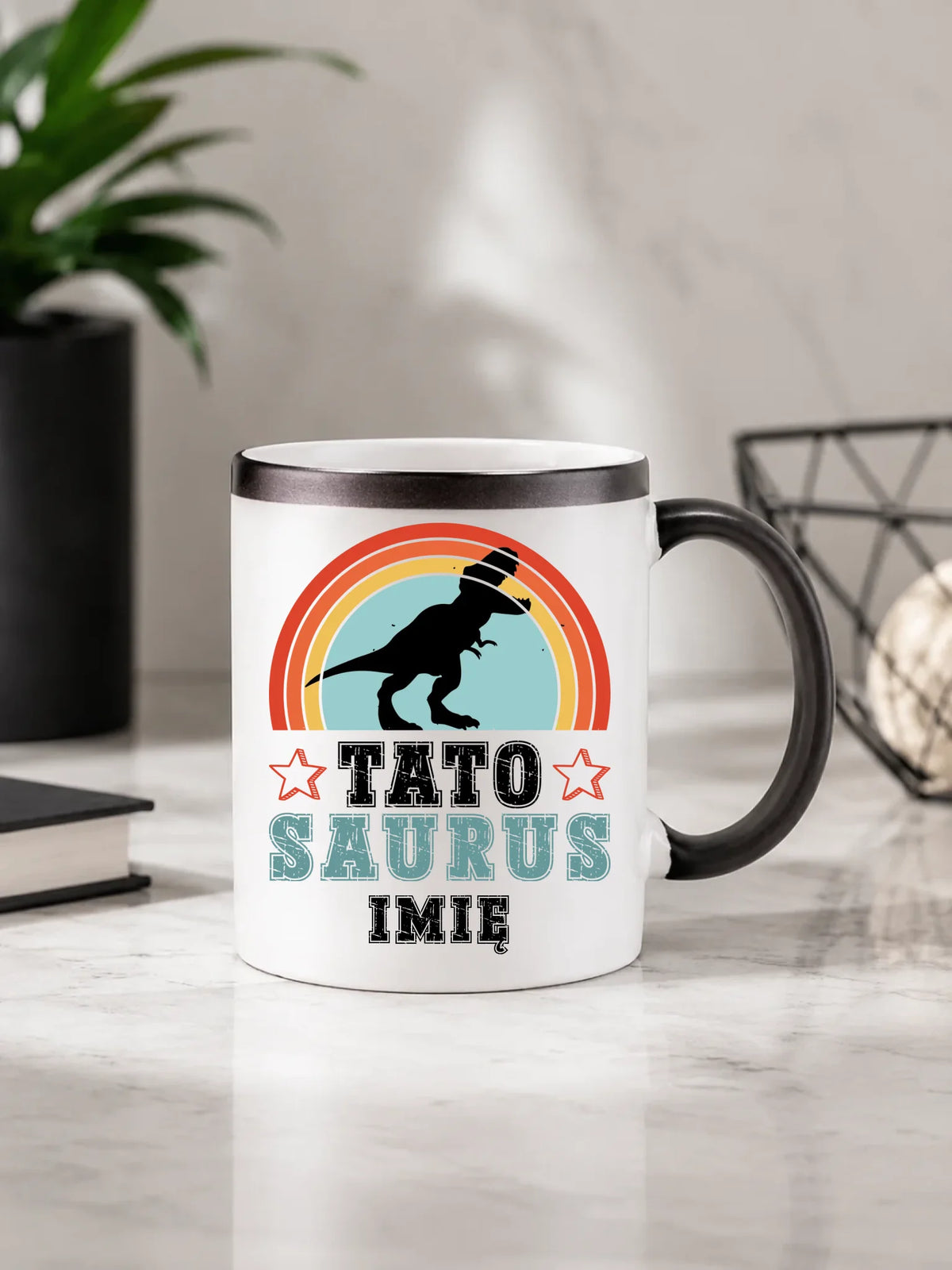 Kubek magiczny dla taty - Tato Saurus - personalizowany DT03