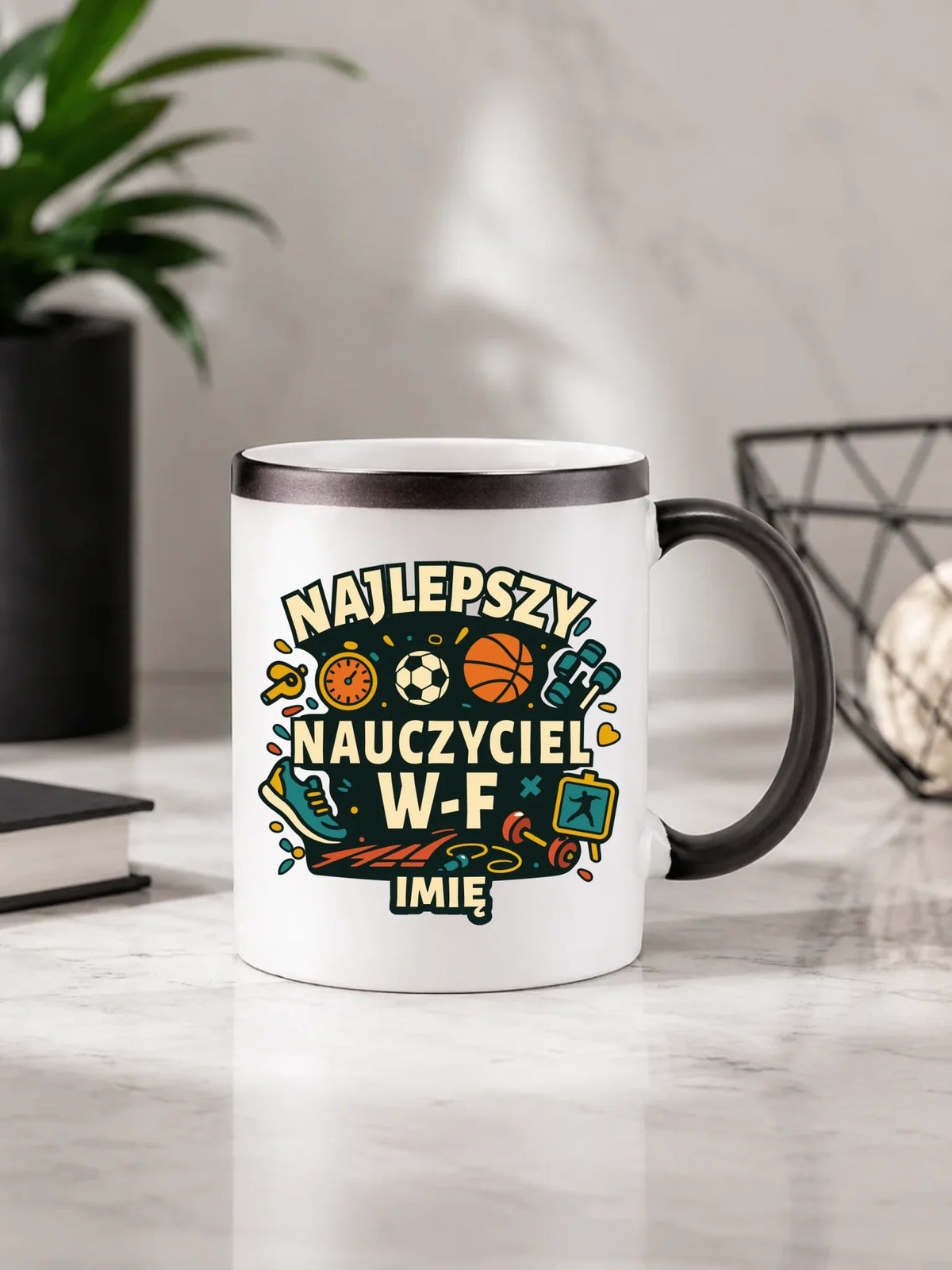 Kubek magiczny dla nauczyciela wychowania fizycznego W-F - personalizowany N50
